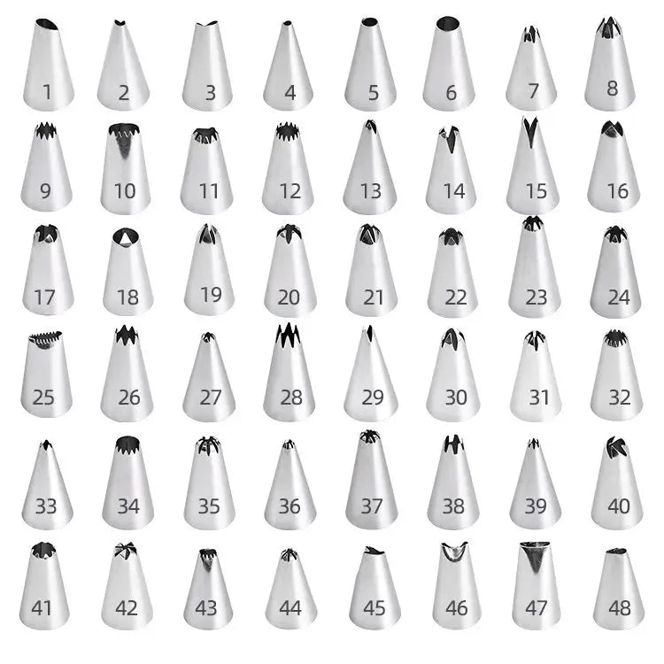 Set de buses en acier inoxydable pour Sac à Douille Réutilisable Silicone avec Buses Interchangeables