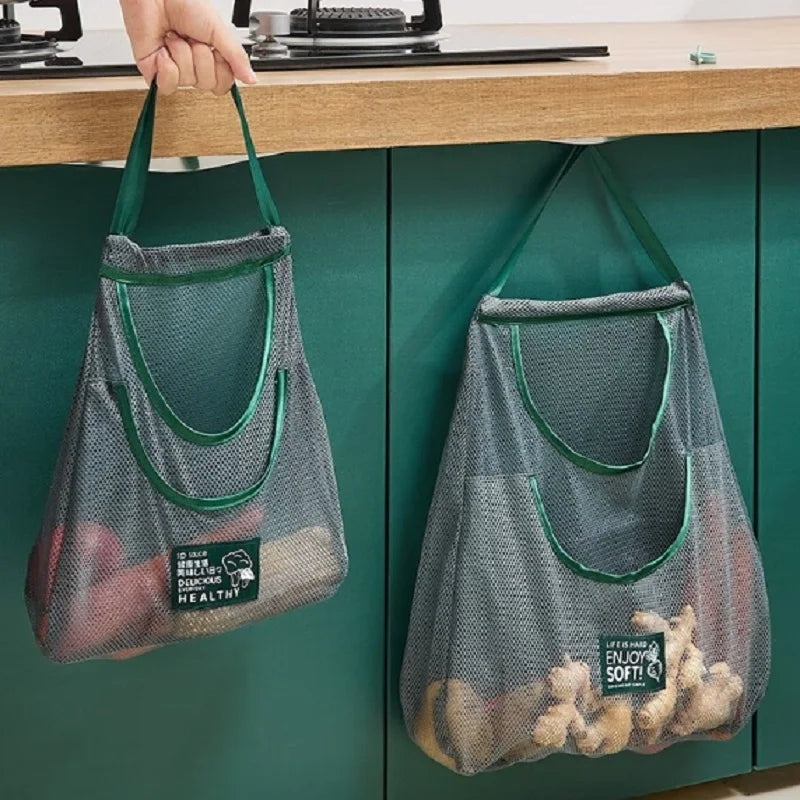 Sac de Rangement Suspendu Cuisine – Filet Alimentaire Réutilisable pour organiser les fruits et légumes