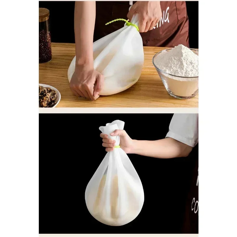 Sac Pétrissage Silicone – Pain, Pizza & Pâtes Sans Salissure utilisé pour pétrir et mélanger la pâte sans salir