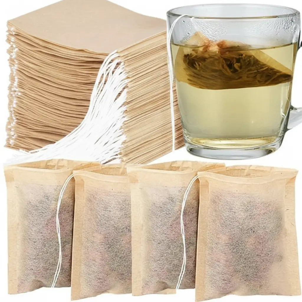 Sachets de Thé Jetables Naturels – Infusion Écologique avec tisane et sachets en papier non blanchis