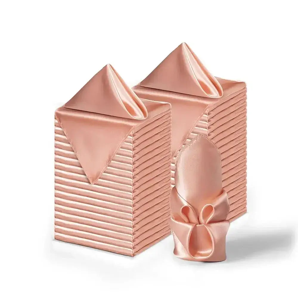 Serviettes de Table Satinées Lot de 12 Élégantes en rose pour réceptions et dîners raffinés