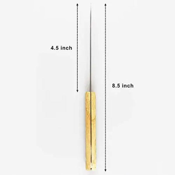 Set 4 à 8 Couteaux à Steak Dentelés – Manche Bois Naturel avec lame fine et manche en bois clair