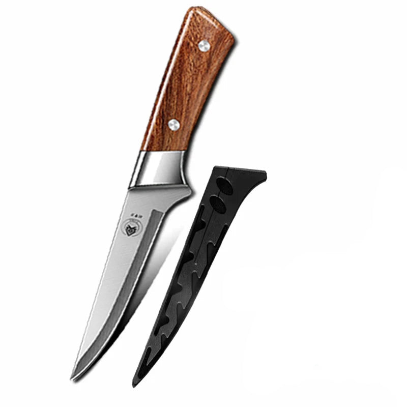 Set de Couteaux Professionnels Bois avec lame en acier tranchante et manche en bois ergonomique