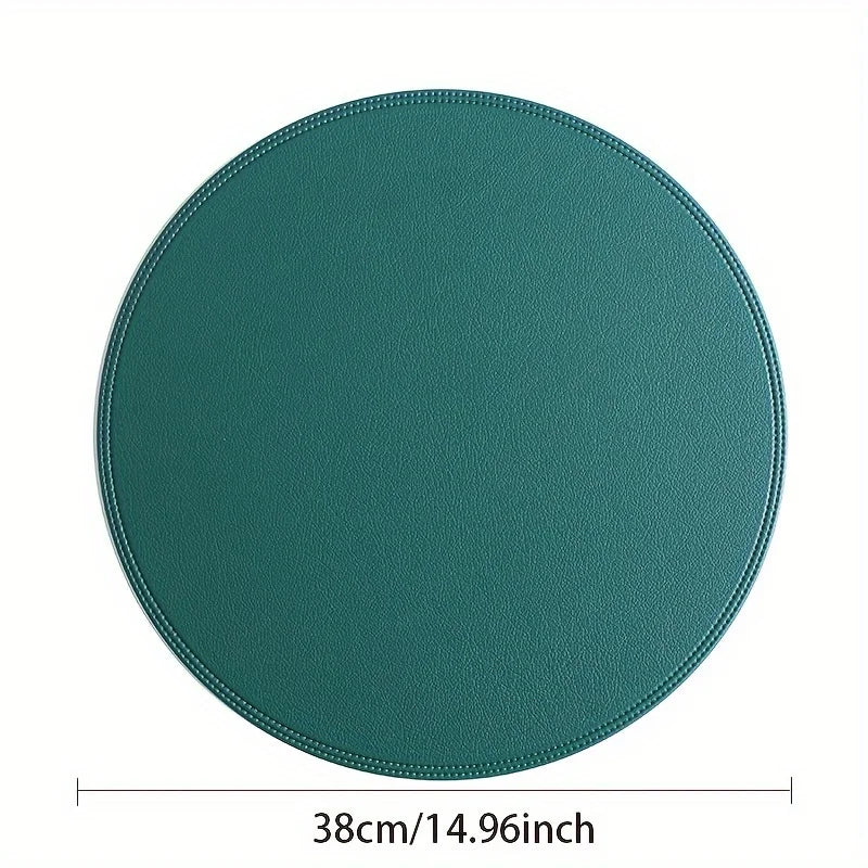 Sets de Table Antidérapants Double Face en Similicuir Vert de 38cm pour Ajouter du Style à Votre Table