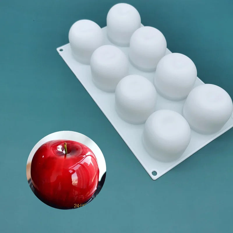 Moule Silicone 3D Antiadhésif blanc pour pâtisserie avec cavités rondes en relief 3D