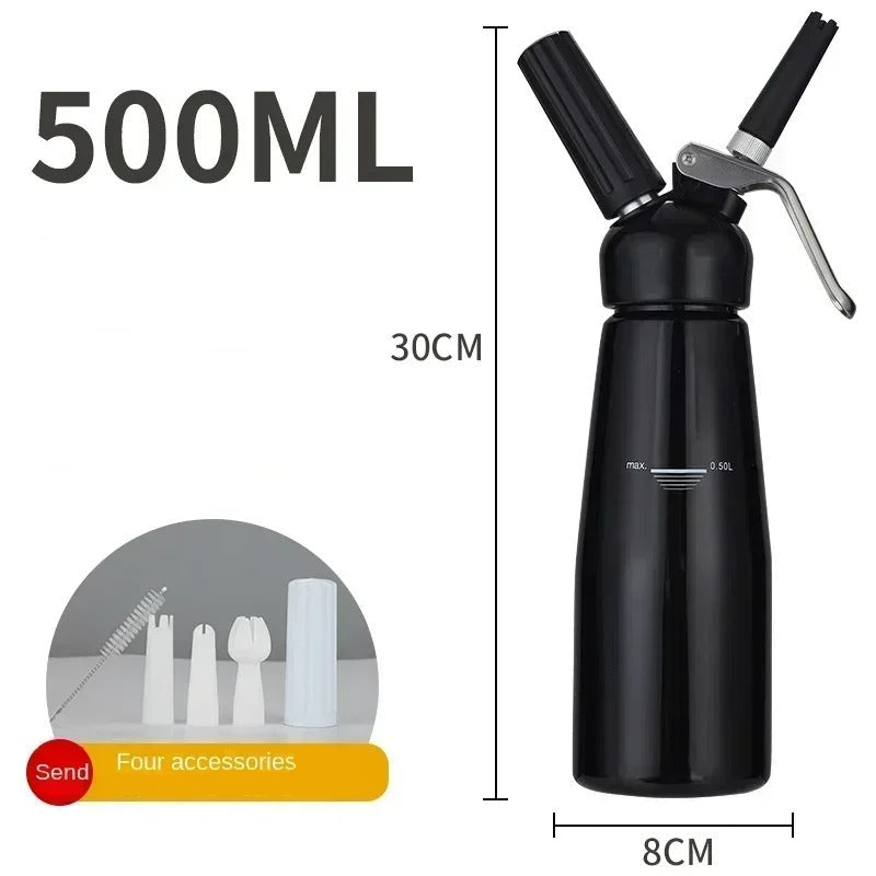 Siphon à Chantilly en Inox – 250 ou 500 ml avec accessoires pour la pâtisserie et la décoration de desserts