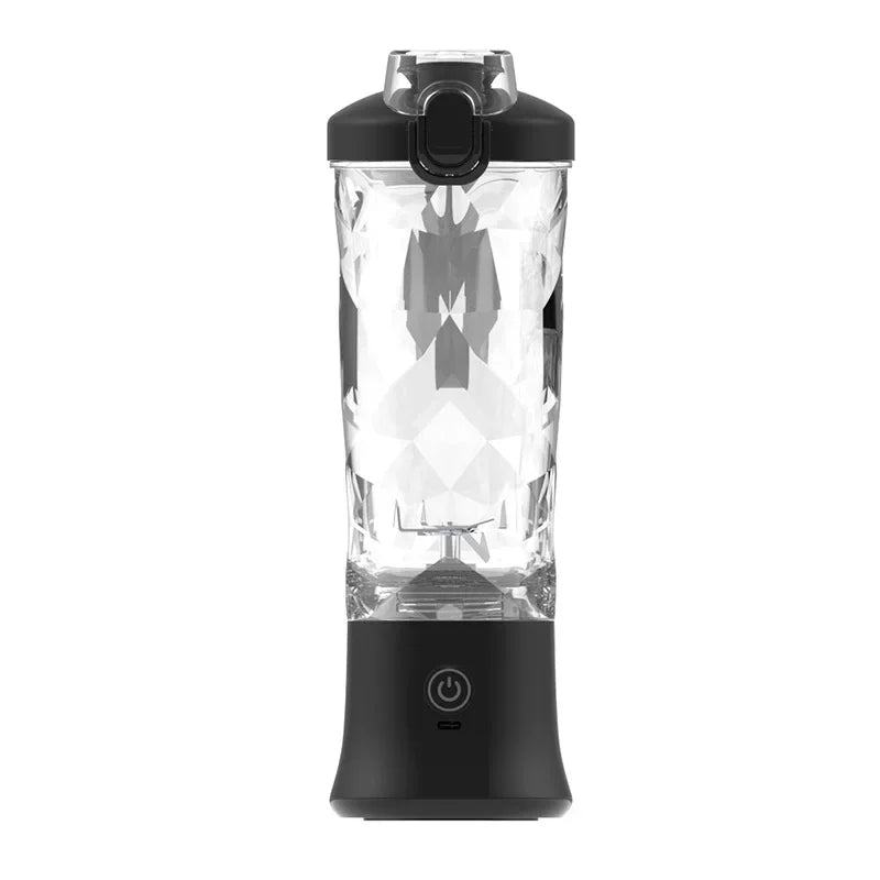 Blender Portable, Rechargeable, LED, Graduations Ustensile de chef mixeur portable transparent socle noir