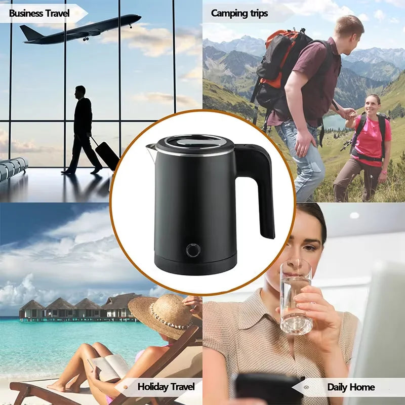 Bouilloire électrique 500ml inox rapide et compacte idéale pour le voyage et la maison