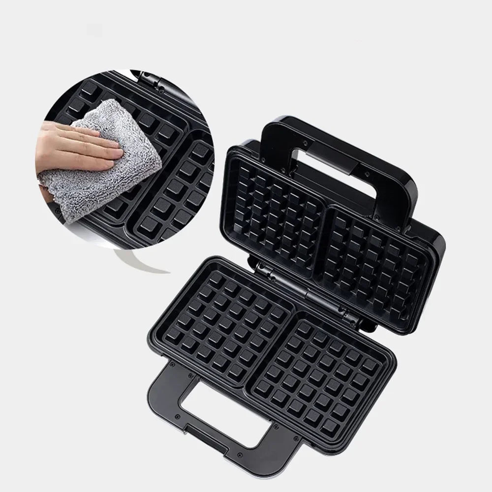 Gaufrier Compact 1000W – Cuisson Facile & Sécurisée avec plaque antiadhésive facile à nettoyer par Ustensile de chef