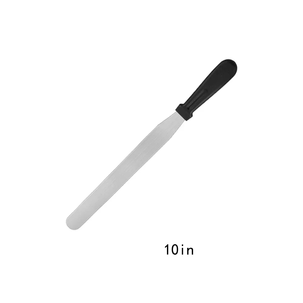 Spatule à Glaçage Inclinée en Acier Inoxydable avec manche noir pour pâtisserie de 10 pouces