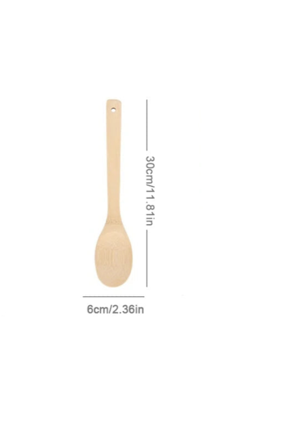 Spatule en Bambou Naturelle – Ustensile Cuisine Durable & Écolo de 30 cm pour mélanger et cuisiner facilement
