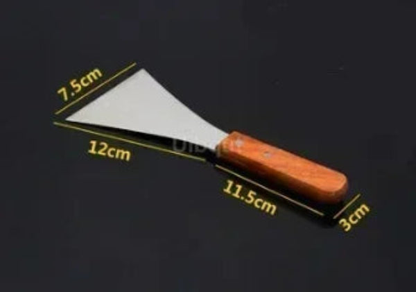 Spatule Inox Professionnelle en acier inoxydable avec manche en bois pour ustensiles de cuisine