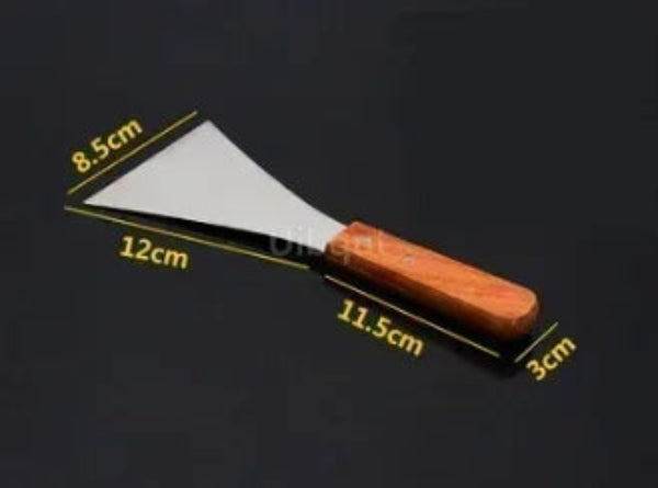 Spatule Inox Professionnelle avec manche en bois et lame large pour cuisine précise