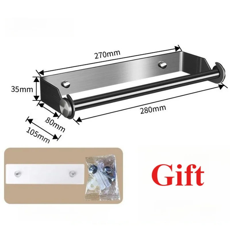Support mural essuie-tout – Rangement pratique cuisine en acier inox 280mm avec kit fixation mural inclus par Ustensile de chef