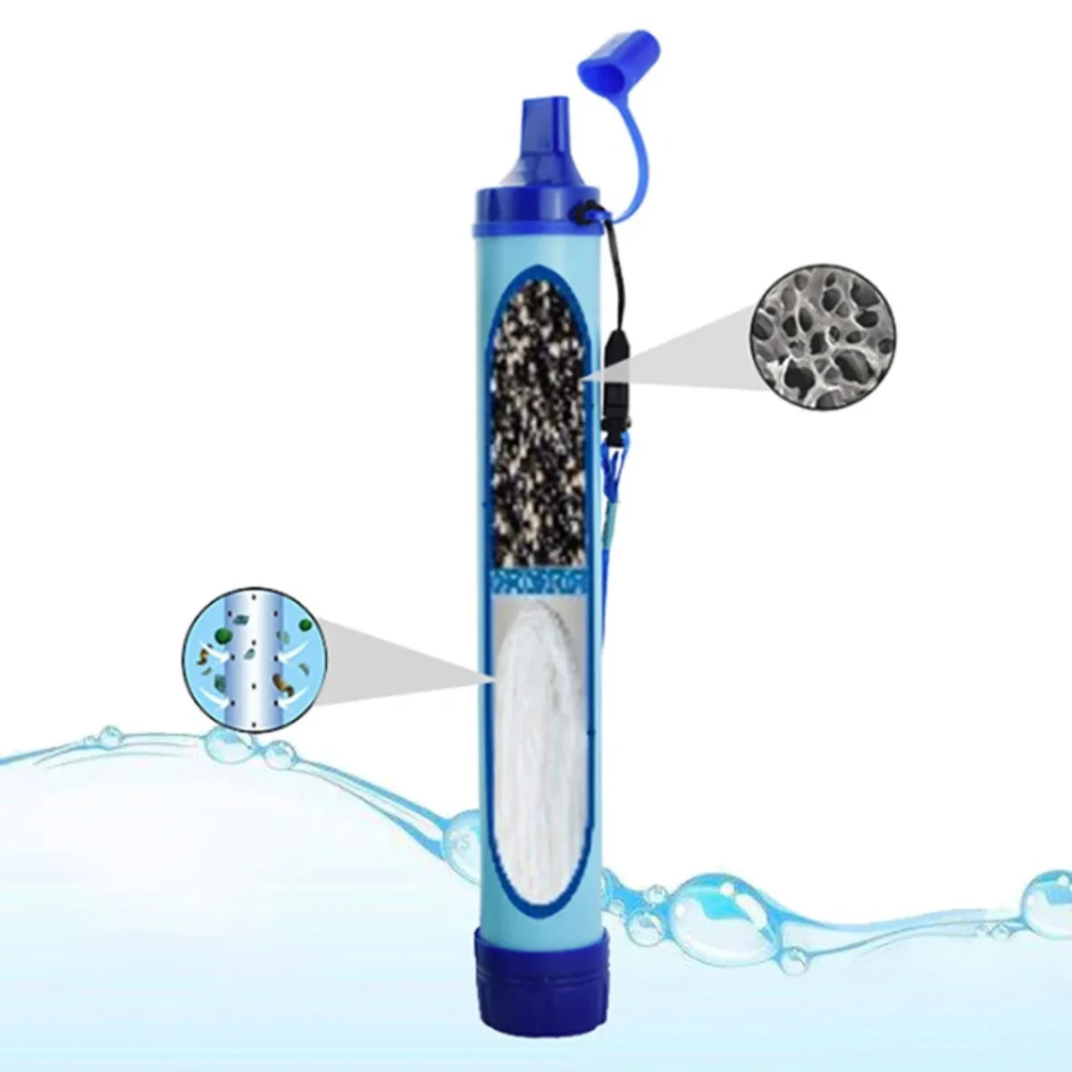 Filtre à eau portable pour kit de survie 72h famille – 3 à 4 personnes, idéal pour les situations d'urgence
