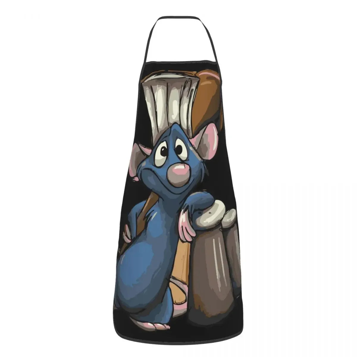 Tablier de Cuisine Imperméable – Protégez vos vêtements avec tablier noir à motif rat chef de cuisine
