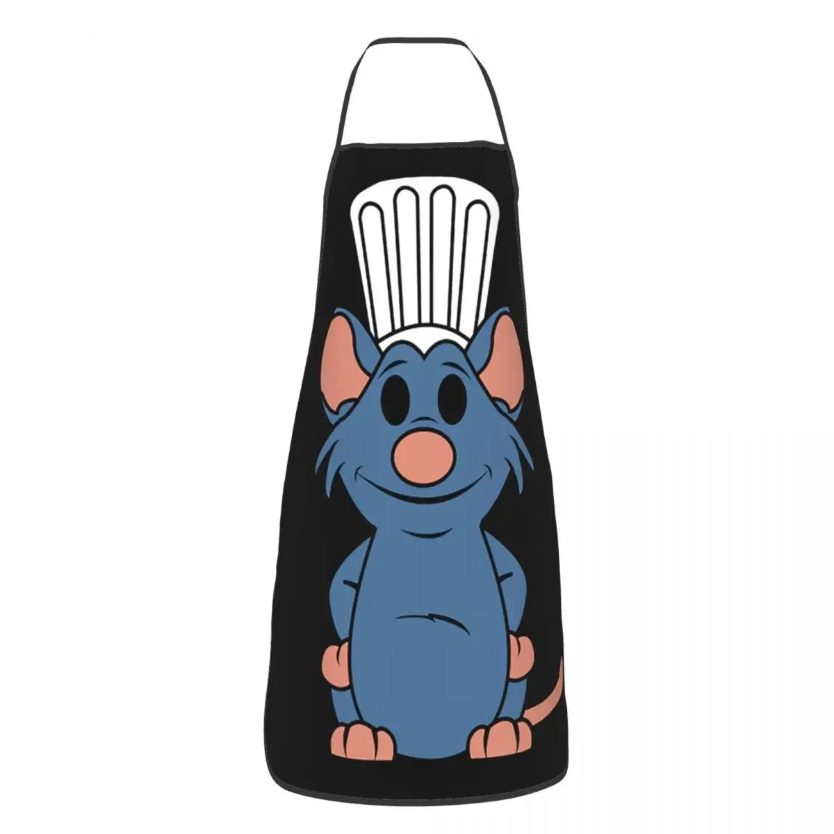 Tablier de Cuisine Imperméable – Protégez vos vêtements avec un tablier noir décoré d'un rat bleu chef cuisinier