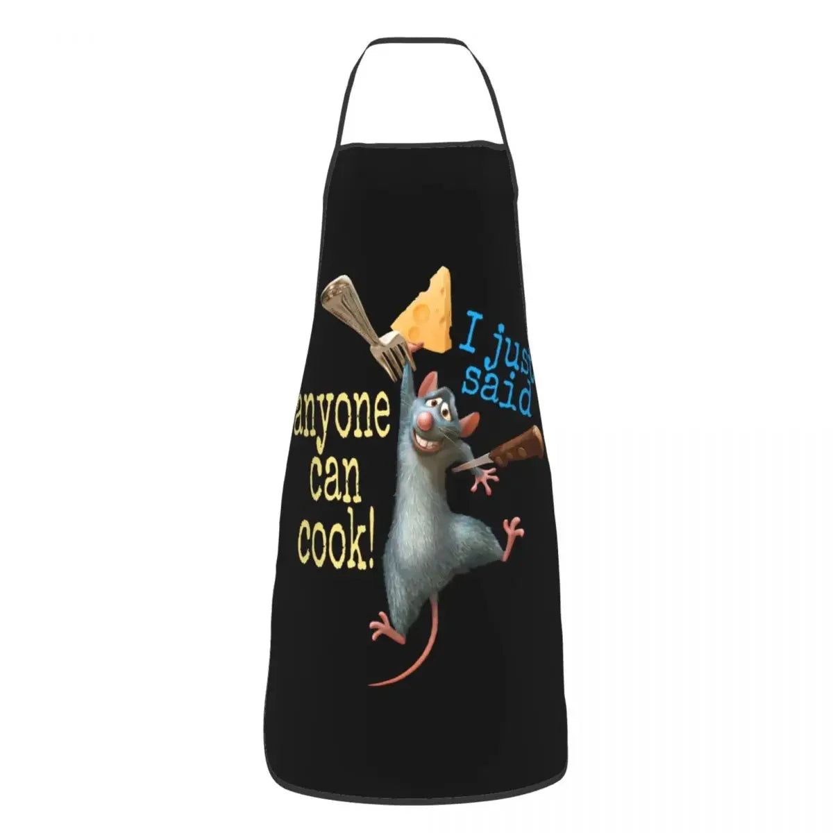 Tablier de Cuisine Imperméable – Protégez vos vêtements avec un tablier noir imprimé rat cuisinier amusant