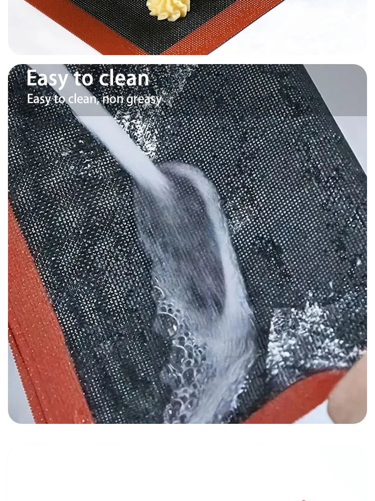 Tapis cuisson silicone réutilisable antiadhésif pour four 30x40 facile à nettoyer sous l'eau