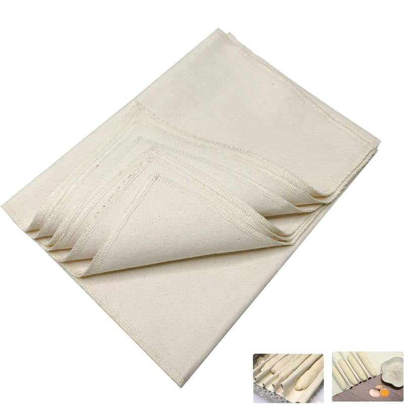 Tapis de Poussée Coton 100 % Pur beige plié pour ustensiles de cuisine de Ustensile de chef
