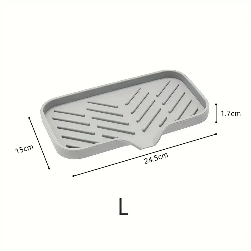 Tapis en Silicone pour Éponge gris avec design en relief pour drainer l'eau de l'éponge