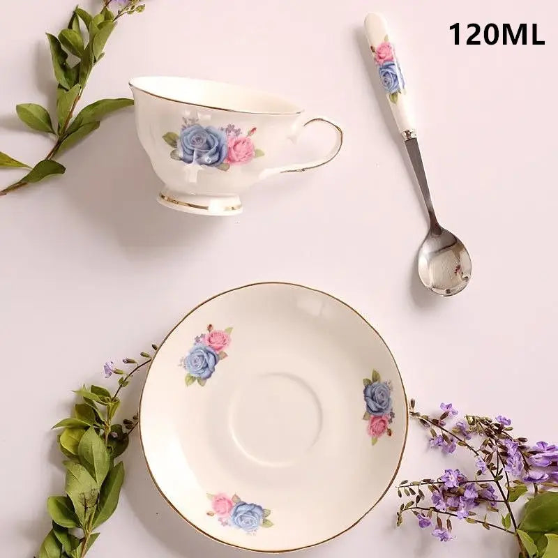 Théière et Tasse en Céramique avec motifs floraux, idéal pour le service du thé