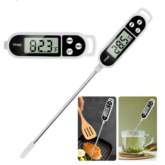Thermomètre de Cuisine Digital Ustensiles de chef avec écran LCD pour mesurer la température des aliments et boissons
