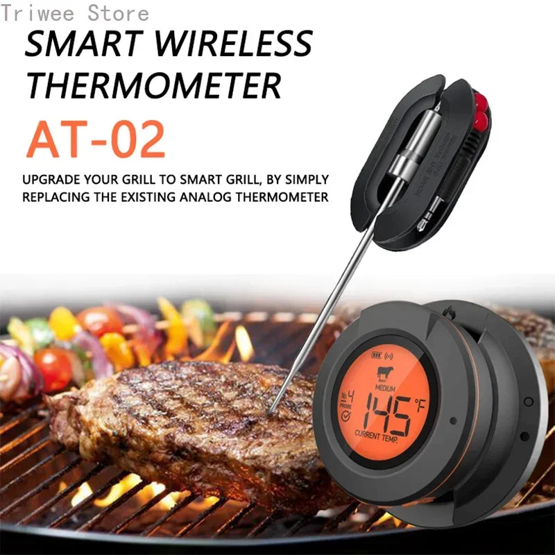 Thermomètre de Cuisson Connecté Ustensile de chef pour barbecue avec écran numérique et sonde inox