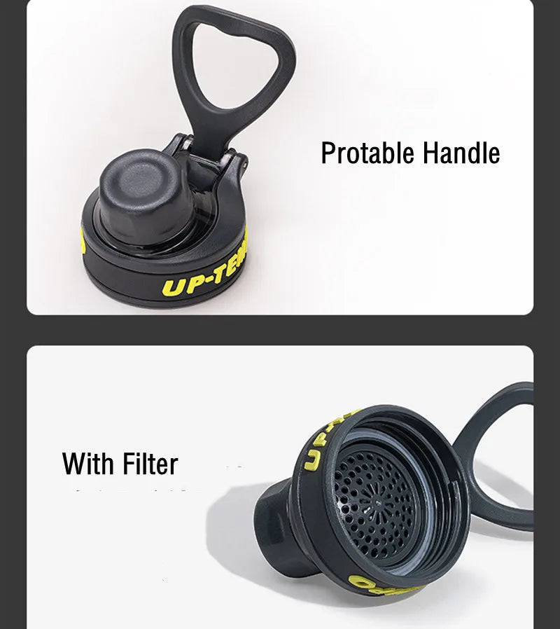 Gourde Sport en Tritan avec Filtre bouchon noir avec poignée portable et filtre intégré
