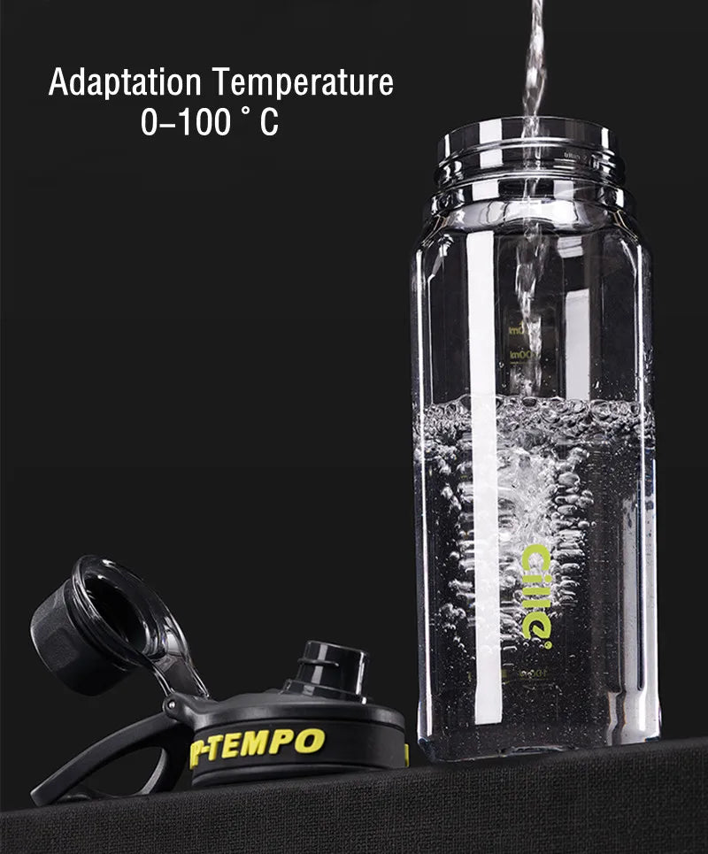 Gourde Sport en Tritan avec Filtre transparente résistante à la température de 0 à 100 degrés Celsius