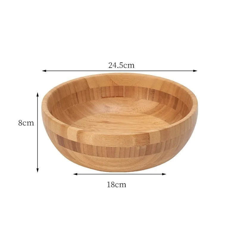 Saladier en bambou naturel – Élégance artisanale pour préparer et servir vos recettes