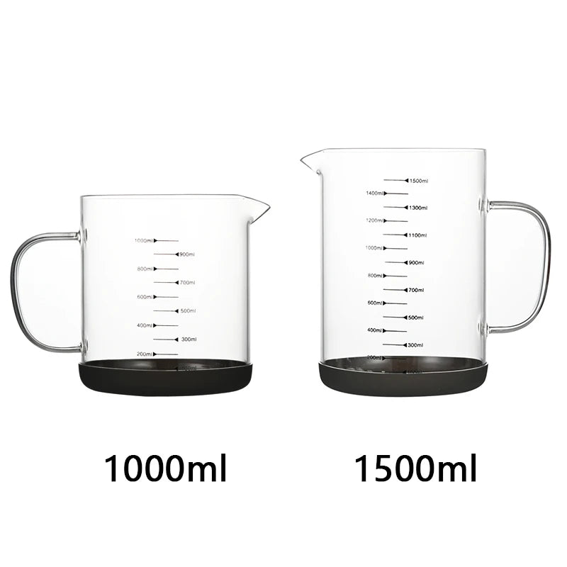 Verre Doseur 1L en Borosilicate résistant lisible avec poignée et graduation claire