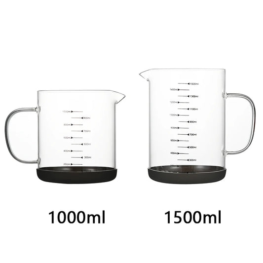 Verre Doseur 1L en Borosilicate résistant lisible avec poignée et graduation claire