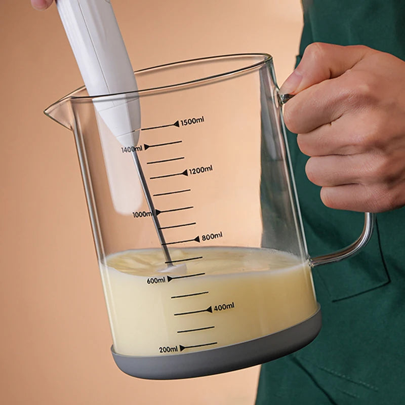 Verre Doseur 1L en Borosilicate – Résistant Lisible avec poignée et graduation claire pour mesurer les liquides