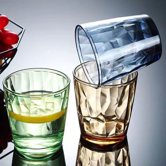 Verres à Table en Verre Transparent – Réutilisables & Éco avec des couleurs variées pour un service élégant