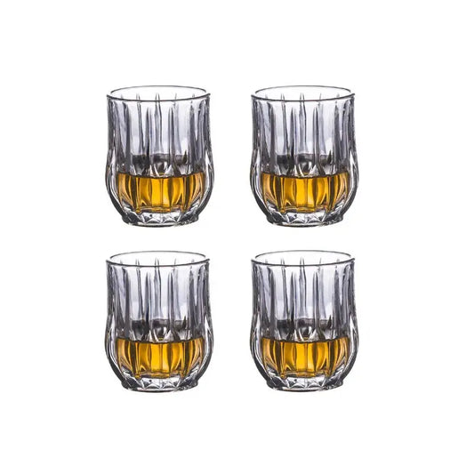 Ensemble de 4 verres à vin & whisky élégants avec un design contemporain en cristal