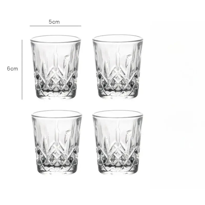 Ensemble de 4 verres à vin & whisky en verre transparent pour boissons élégantes