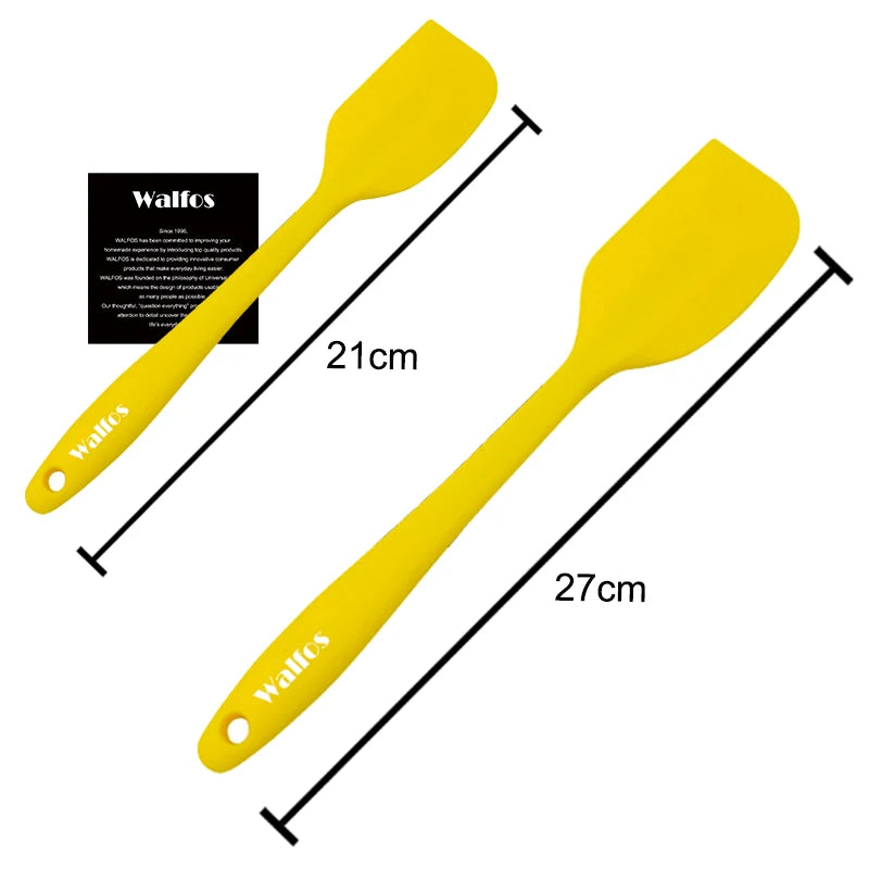 Ensemble de 2 Spatules en silicone WALFOS jaunes de 21 cm et 27 cm pour la cuisine