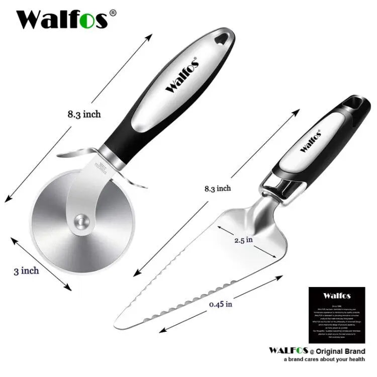 Spatules Inox Pâtisserie – Découpe Gâteaux & Tartes. Lot 2 roue pizza et pelle à tarte inox poignée ergonomique