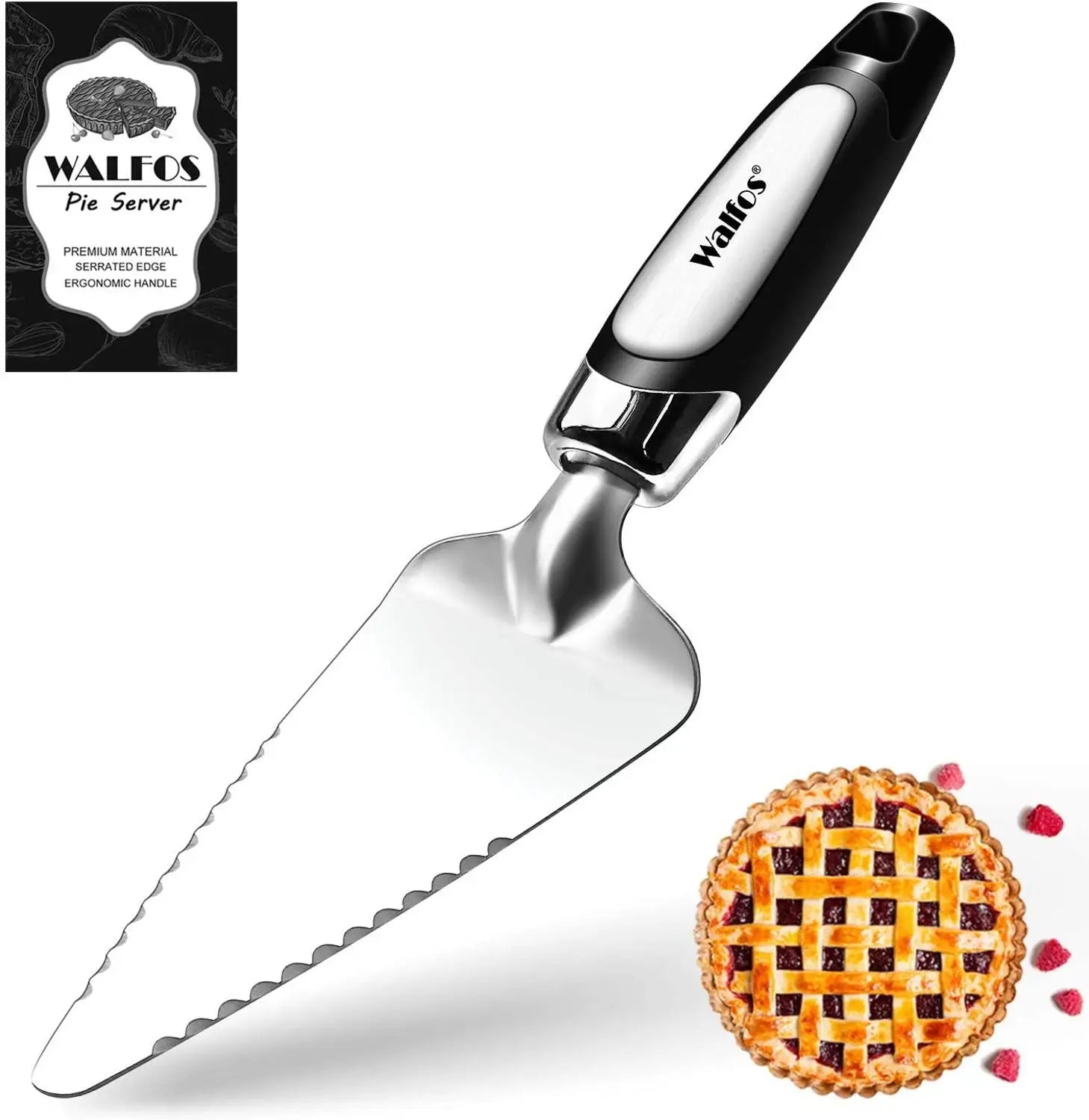 Spatules Inox Pâtisserie – Découpe Gâteaux & Tartes bêche triangulaire inox crantée poignée ergonomique noire