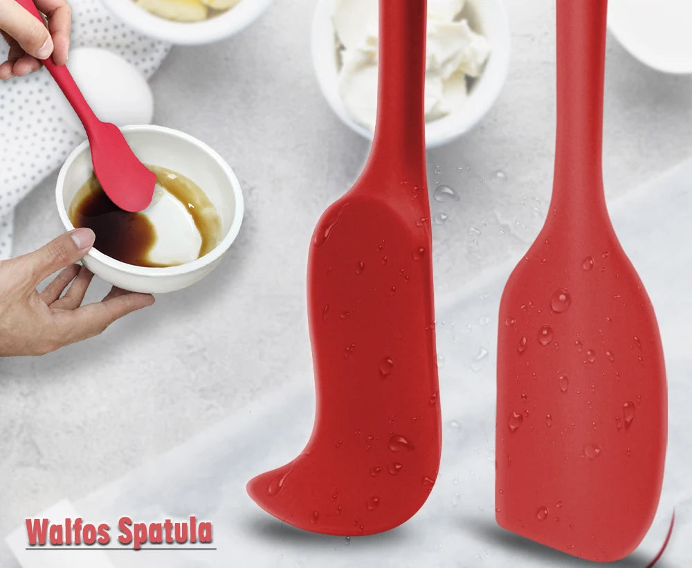 Spatules Silicone Pro Haute Température rouges en silicone utilisées pour cuisiner et mélanger des ingrédients