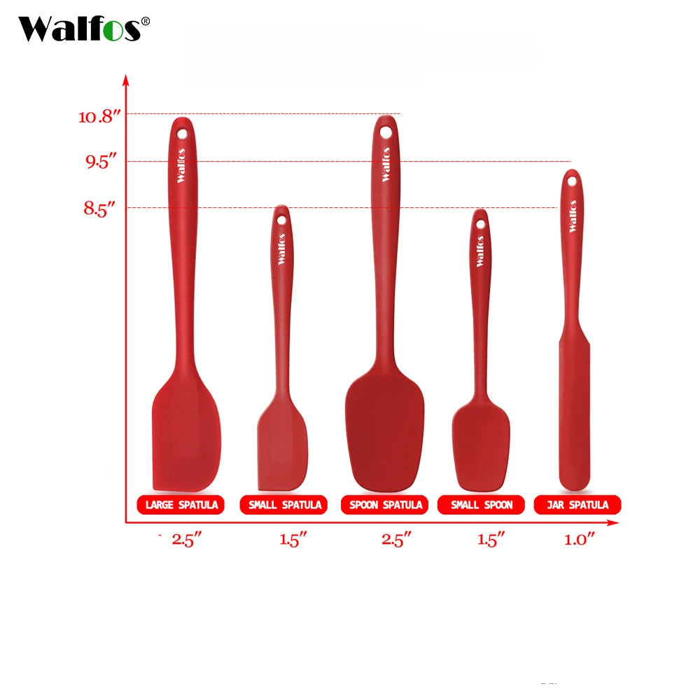 Set de spatules en silicone rouge Ustensile de chef Spatules Silicone Pro Haute Température