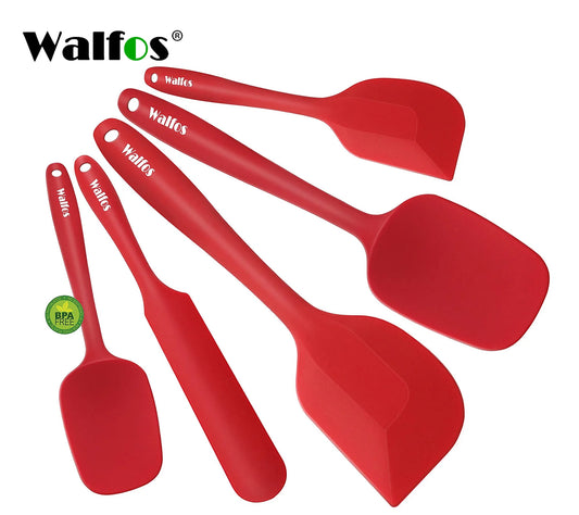 Set de spatules rouges Walfos en silicone haute qualité Spatules Silicone Pro Haute Température