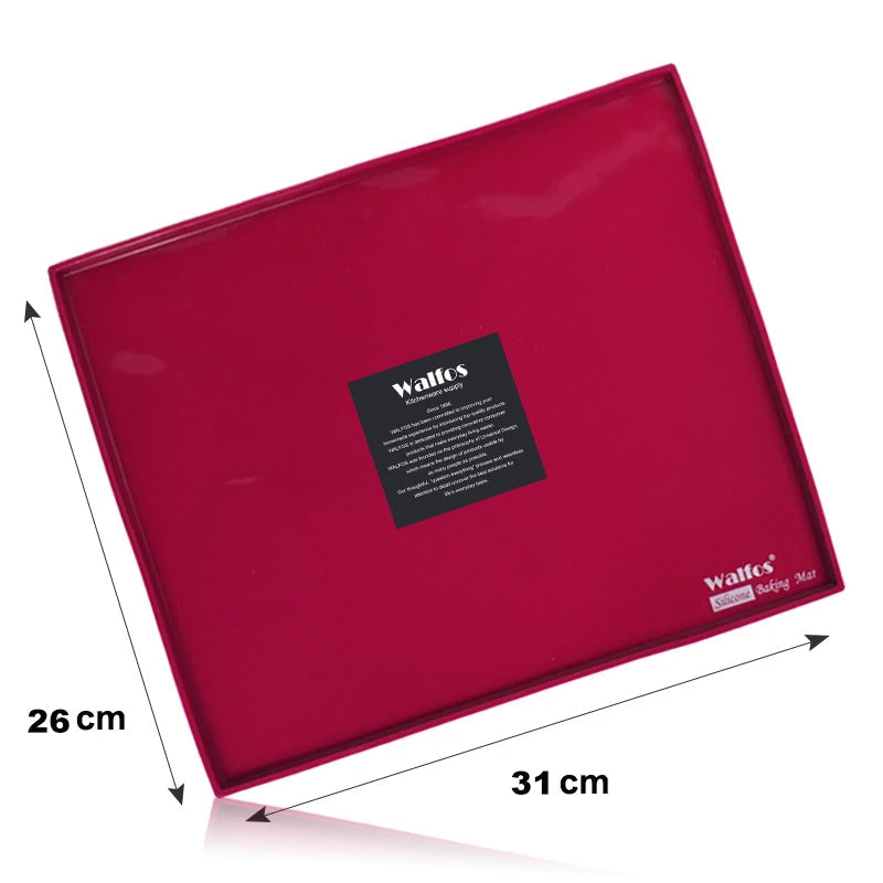 Tapis de Cuisson en Silicone Walfos rouge 31x26 cm pour pâtisserie et cuisson antiadhésif