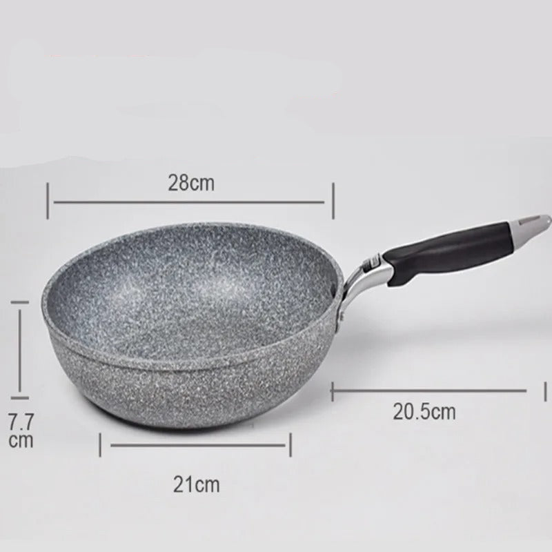 Wok Antiadhésif Compatible Induction pour Sauter Légumes, Viandes et Nouilles