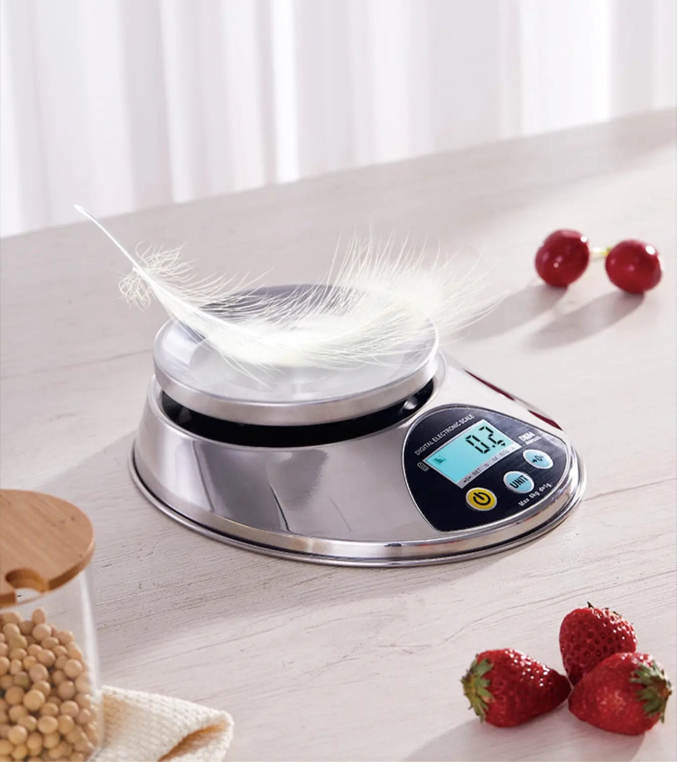 Balance De Cuisine Numérique 5kg 0.1g Précision - Balance Alimentaire Étanche Rechargeable Acier Inoxydable LCD