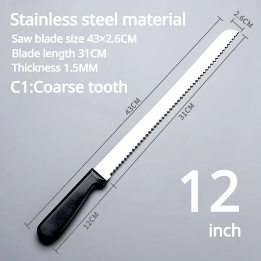 Couteau à Pain Zackoo – Lame Dentelée Inox 2 Tailles avec manche noir ergonomique et lame 31 cm