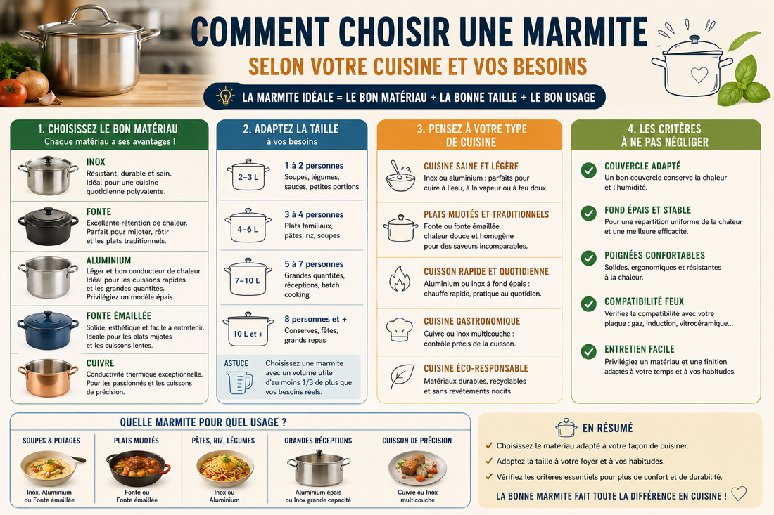 Comment choisir une marmite selon votre cuisine et vos besoins