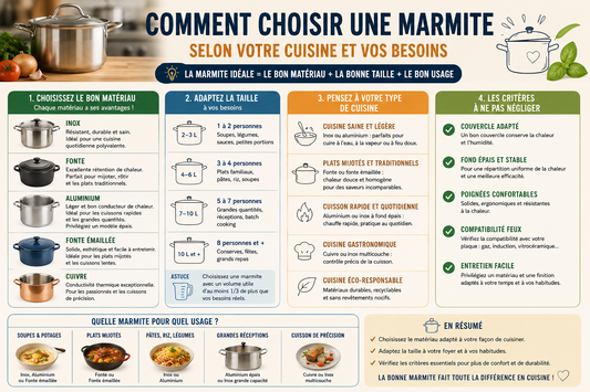 Comment choisir une marmite selon votre cuisine et vos besoins