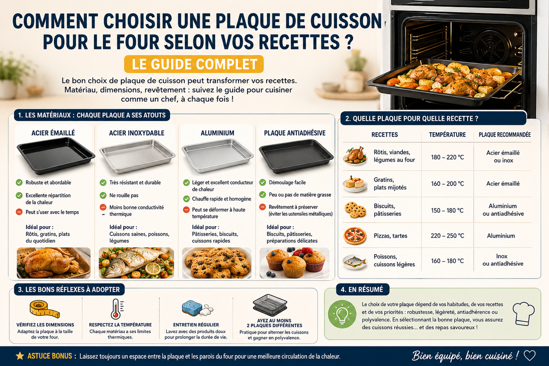 Comment choisir une plaque de cuisson pour le four selon vos recettes ? Le guide complet
